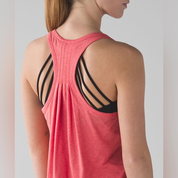 Lululemon Yogi Everyday Tank Heathered Cape Red Size Large - Picture 6 of 9